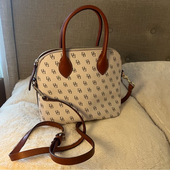 Dooney & Bourke Gretta Domed Satchel in Bone. - Picture 2 of 15